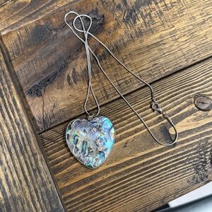 Abalone Shell Heart Pendant Necklace